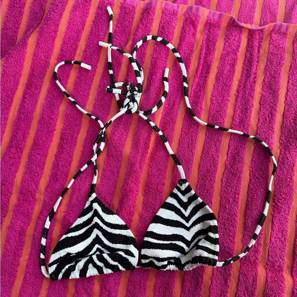 Triangl Swimwear Black and White Bikini Top Zebra pattern